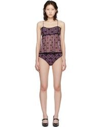 Anna Sui - Cameo Stripe Print Sun Suit Bikini - Lyst