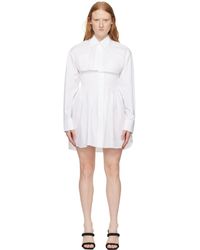 T By Alexander Wang - Robe courte blanche à smocks - Lyst