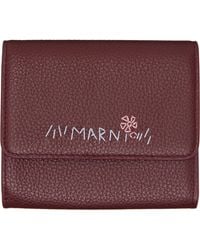Marni - Burgundy Mending' Leather Flap Card Holder - Lyst