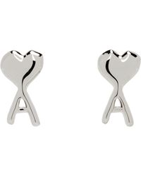 Ami Paris - Ami De Coeur Hammered Earrings - Lyst