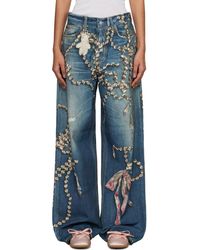 Acne Studios - Jean 1981 Bleu À Image Trompe L'Œil - Lyst
