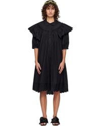 Simone Rocha - Puff Sleeve Ruffle Frill Trim Shirt Midi Dress - Lyst