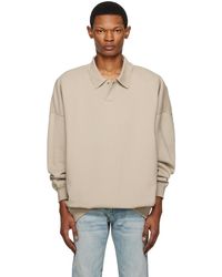 Fear Of God - Taupe Press-stud Polo - Lyst