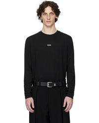 BOSS - Long-Sleeved Stretch Cotton Logo T-Shirt - Lyst