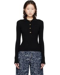 Ganni - Fine Sequin Knitted Polo - Lyst