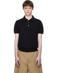CASABLANCA - Monogram Pointelle Knit Polo Shirt - Lyst