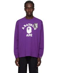 A Bathing Ape - Mad Face College Long Sleeve T-shirt - Lyst