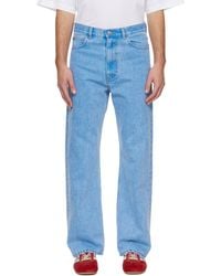 Marni - ブルー オーガニックデニム ワイドレッグ ジーンズ - Lyst