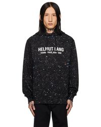 Helmut Lang - Pull à capuche noir à logo - Lyst