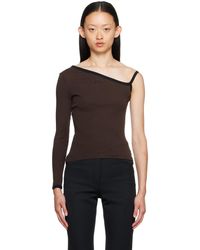 Courreges - ブラウン ワンショルダー トップス - Lyst