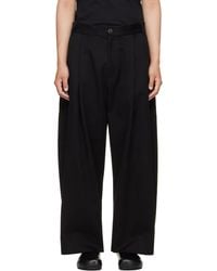 Studio Nicholson - Sorte Pleated Trousers - Lyst