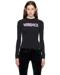 Versace - Black Printed Long-sleeve T-shirt - Lyst