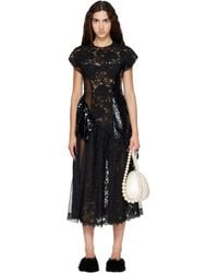 Simone Rocha - Patchwork Cap Sleeve Ruffle Detail Midi Dress - Lyst