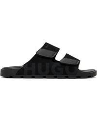 HUGO - Faux-Suede Logo Detailing Sandals - Lyst