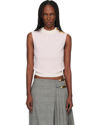 Balmain - Tweed Button Crop Tank Top - Lyst