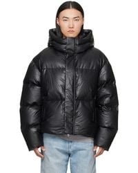 MM6 by Maison Margiela - Faux-Leather Hooded Puffer Down Jacket - Lyst