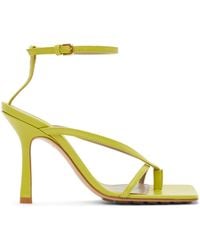 Bottega Veneta - Green Strappy Stretch Heeled Sandals - Lyst