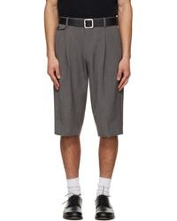 Tonywack - Raw-Cut Wool Pleated Tailored Shorts - Lyst