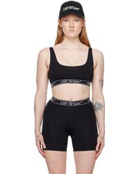 Off-White c/o Virgil Abloh - Off- soutien-gorge de sport noir à logos en tricot jacquard - Lyst