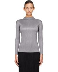 Pleats Please Issey Miyake - Basics Turtleneck Top - Lyst