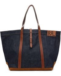 RRL - Leather-Trim Denim Tote - Lyst