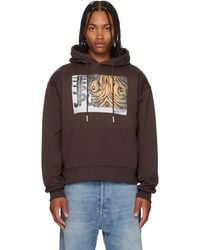 Jean Paul Gaultier - Pull À Capuche Brun À Image À Imprimé Wood - Lyst
