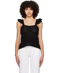 A.P.C. - . Black Crocheted Tank Top - Lyst