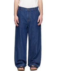 Merz B. Schwanen - 1940S Cotton Denim High Rise Wide Leg Chino Jeans - Lyst