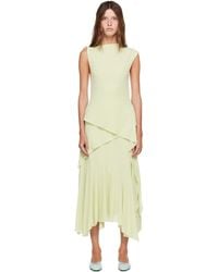 Ganni - Marl Mesh Draped Knot Detailing Maxi Dress - Lyst