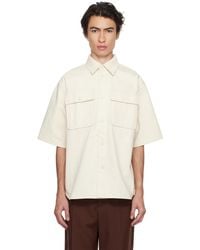 Jil Sander - Off-white Buttoned Denim Shirt - Lyst