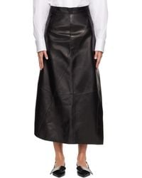 Givenchy - Asymmetric Leather Midi Skirt - Lyst