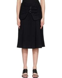 Tonywack - Wool Double-Layered Midi Skirt - Lyst