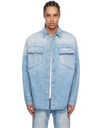 Off-White c/o Virgil Abloh - ブルー ペイントスプラッター デニムジャケット - Lyst