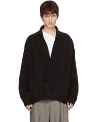 SOSHIOTSUKI - ブラウン 2B ショールカラー ニットカーディガン - Lyst