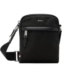 BOSS - Leather-Trimmed Reporter Bag - Lyst