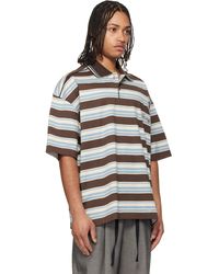 Tonywack Garment Dyed Stripe Pique Polo in Black for Men | Lyst