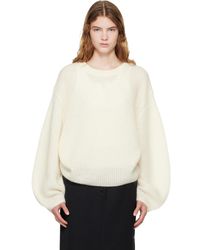 TOTEME - Off- Mohair Blend Rib Knit Sweater - Lyst