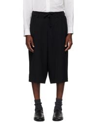 Yohji Yamamoto - Wool Gabardine Gather Shorts - Lyst