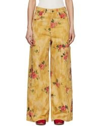 Ganni - Printed Baggy Cargo Jeans - Lyst