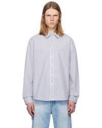 Acne Studios - ネイビー＆ホワイト ストライプ ボタンアップシャツ - Lyst