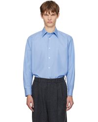 AURALEE - Chemise Bleue En Sergé De Coton Finx Lavé - Lyst