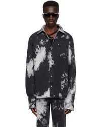 Louis-Gabriel Nouchi - Chemise noire en denim à motif tie-dye - Lyst