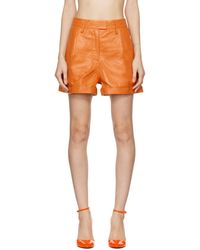 REMAIN Birger Christensen - Orange Paola Leather Shorts - Lyst