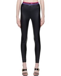 Versace Jeans Couture - Legging noir à logo en jacquard - Lyst