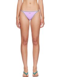Versace - Embroidered-Logo Bikini Bottom - Lyst