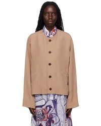 Lemaire - タン ライトウェイト テーラードジャケット - Lyst