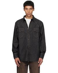Carter Young - Chemise Western Noire En Denim - Lyst