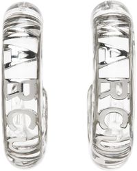 Marc Jacobs - Transparent & Silver 'the Monogram Hoops' Earrings - Lyst