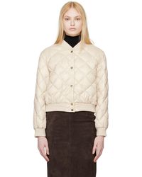Max Mara - Beige The Cube Quilted Reversible Down Bomber Jacket - Lyst