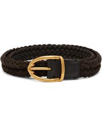 Tom Ford - Woven Suede Angled Buckle Belt - Lyst